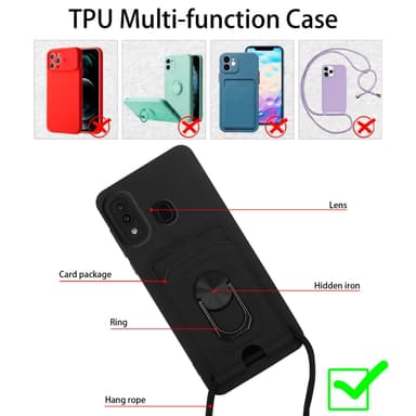 Samsung Galaxy A20 / A30 / M10s Etui Kæde Cover(Sort)