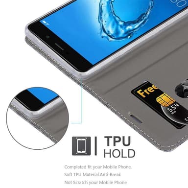 Huawei Enjoy 7 PLUS Pungetui Cover Case (Grå)