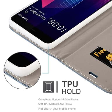 HTC U11 PLUS Pungetui Cover Case (Blå)