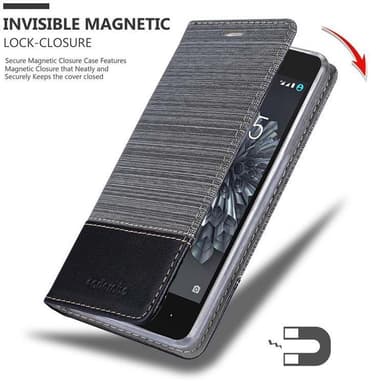 BQ Aquaris X5 Pungetui Cover Case (Grå)