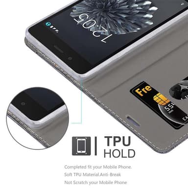 BQ Aquaris X5 Pungetui Cover Case (Grå)