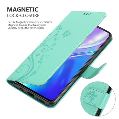 Realme X2 / XT / Oppo K5 Pungetui Cover Case (Turkis)