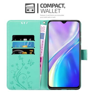 Realme X2 / XT / Oppo K5 Pungetui Cover Case (Turkis)
