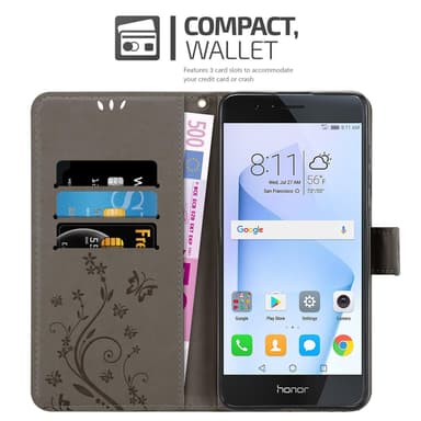 Honor 8 / 8 PREMIUM Pungetui Cover Case (Grå)