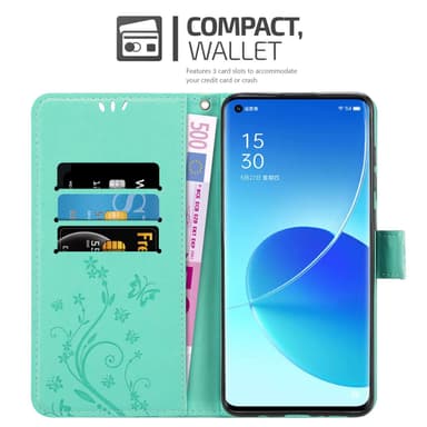 Oppo Reno6 PRO 5G Pungetui Cover Case (Turkis)