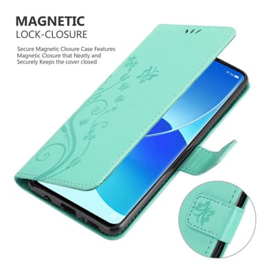 Oppo Reno6 PRO 5G Pungetui Cover Case (Turkis)
