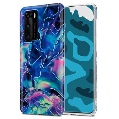 Huawei P40 Pungetui Cover Case (Blå)