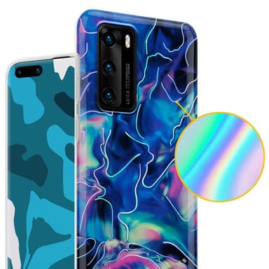 Huawei P40 Pungetui Cover Case (Blå)