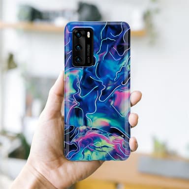 Huawei P40 Pungetui Cover Case (Blå)