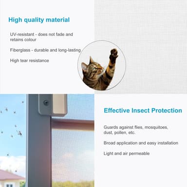 Fluenet Insektnet Vinduesdør Glasfiber 150 cm (hvid)