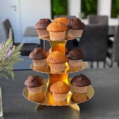Etagere Kager Muffinstativ Cupcake-stativ (guld)