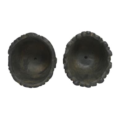 Urtepotte BUDHA HEAD H50cm, brun, bland
