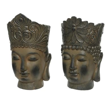 Urtepotte BUDHA HEAD H50cm, brun, bland