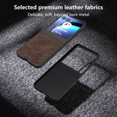 SKALO Motorola Razr 50 5G ABEEL PU læder Fold Cover - Brun