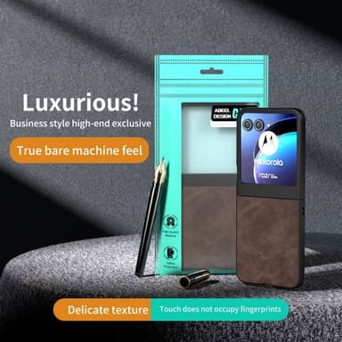 SKALO Motorola Razr 50 5G ABEEL PU læder Fold Cover - Brun