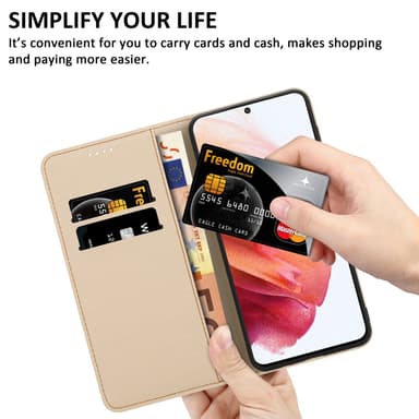 Samsung Galaxy S22 PLUS Pungetui Cover Case (Lyserød)