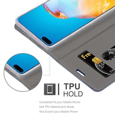 Huawei P40 Pungetui Cover Case (Blå)
