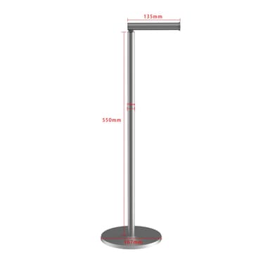 Toiletpapirholder fritstående i rustfrit stål 55 cm