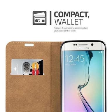 Samsung Galaxy S6 EDGE Pungetui Cover Case (Grå)