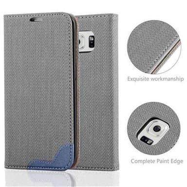 Samsung Galaxy S6 EDGE Pungetui Cover Case (Grå)