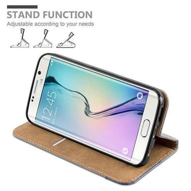 Samsung Galaxy S6 EDGE Pungetui Cover Case (Grå)