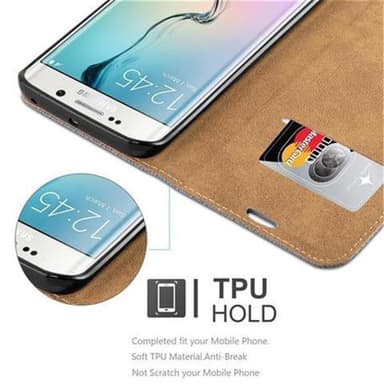 Samsung Galaxy S6 EDGE Pungetui Cover Case (Grå)