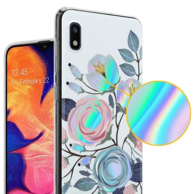 Samsung Galaxy A10 / M10 Etui Cover Blomster (Hvid)
