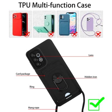 Samsung Galaxy A23 4G / 5G Etui Kæde Cover(Sort)
