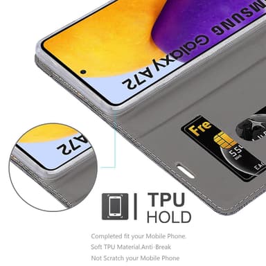 Samsung Galaxy A72 4G / 5G Pungetui Cover Case (Grå)