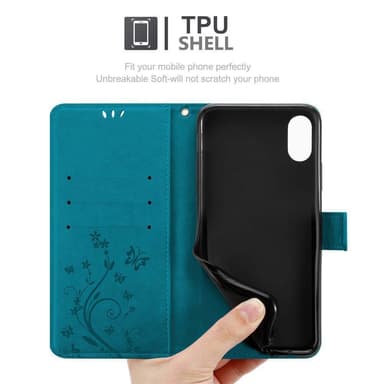 iPhone XR Pungetui Cover Case (Blå)