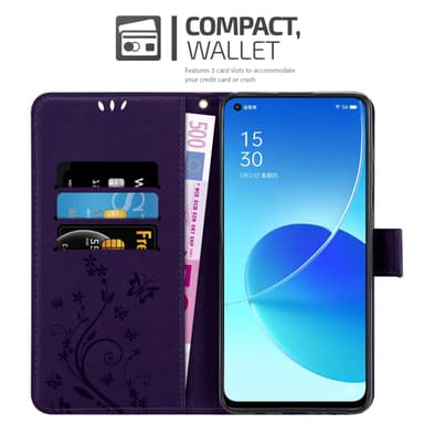 Oppo Reno6 5G Pungetui Cover Case (Lilla)