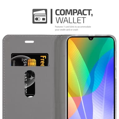 Huawei Y6P Pungetui Cover Case (Grå)