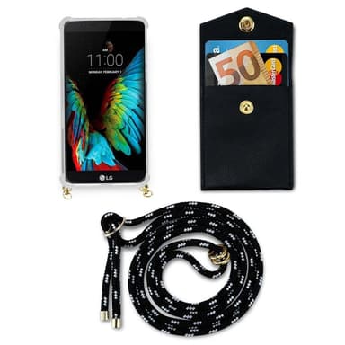 LG K10 2016 Etui Cover Kæde (Sort)