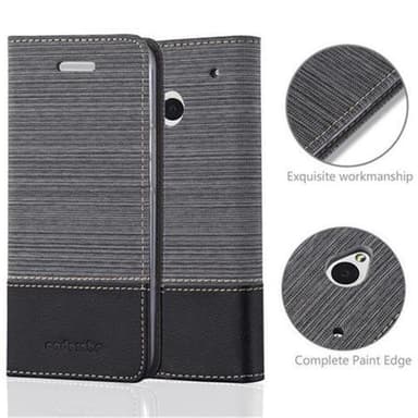 HTC ONE M7 Pungetui Cover Case (Grå)