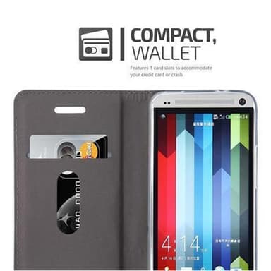 HTC ONE M7 Pungetui Cover Case (Grå)