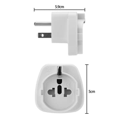 4x Stikadapter Rejsekonverter (type b til eu)