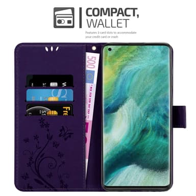 Oppo FIND X2 Pungetui Cover Case (Lilla)
