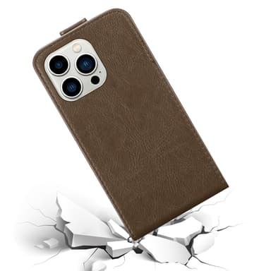 iPhone 14 PRO Pungetui Flip Cover (Brun)