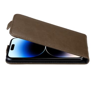 iPhone 14 PRO Pungetui Flip Cover (Brun)