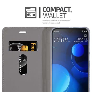 HTC Desire 19 PLUS Pungetui Cover Case (Grå)