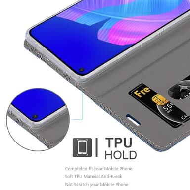 Huawei P40 LITE E Pungetui Cover Case (Blå)