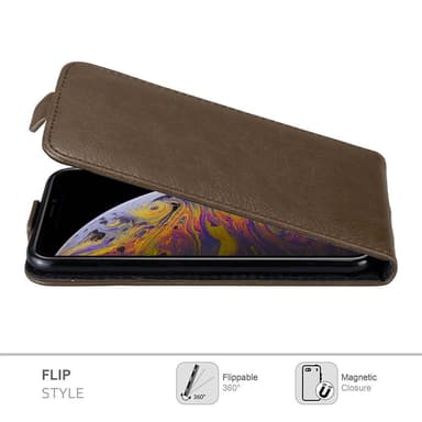 iPhone XS MAX Pungetui Flip Cover (Brun)