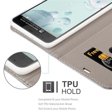 HTC U ULTRA Pungetui Cover Case (Grå)