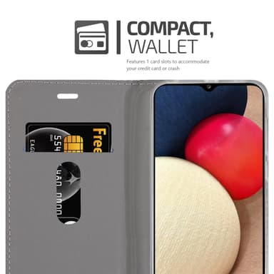 Samsung Galaxy A02s Pungetui Cover Case (Grå)