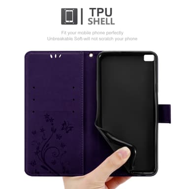 Huawei P8 Pungetui Cover Case (Lilla)