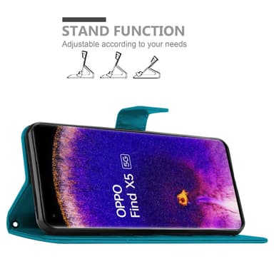 Oppo FIND X5 Pungetui Cover Case (Blå)
