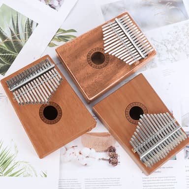 Kalimba Thumb Piano lavet af mahognitræ (mørkebrun)