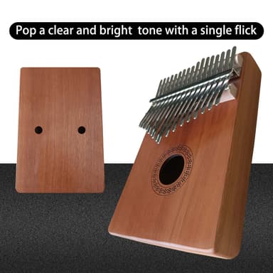 Kalimba Thumb Piano lavet af mahognitræ (mørkebrun)