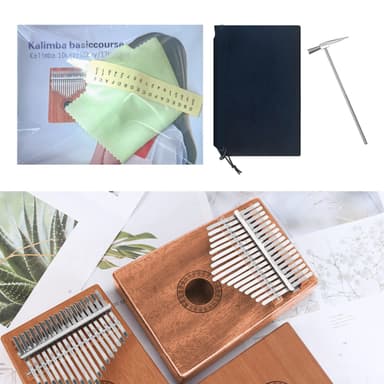 Kalimba Thumb Piano lavet af mahognitræ (mørkebrun)