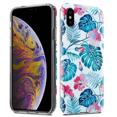iPhone XS MAX Etui Cover Blomster (Hvid)